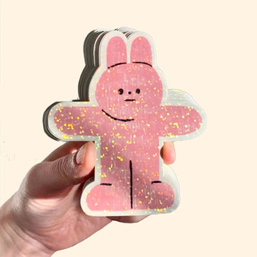 Pink Rabbit Glitter Sticker - Kawaii Toys